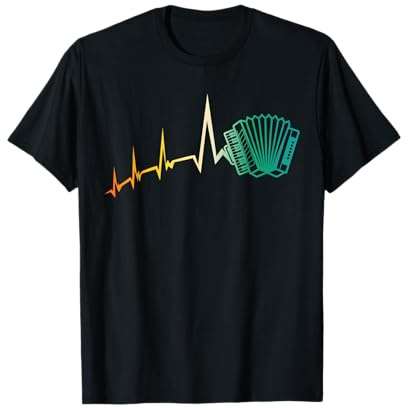 Akkordeonspieler Herzschlag Akkordeon T-Shirt