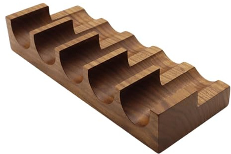 Japanese Sushi Plate Wooden Holder Taco Rack 5 Grid Food Display Serving Rack Divider Tacos Holder for Party Kitchen Restaurant Gatherings
