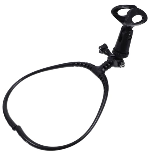 Schwarze Mikrofon Halshalterung für 24-45mm, Ergonomisch | Kunststoff und Metall, Freihändig Nutzbar, für Zauberauftritte und Moderation