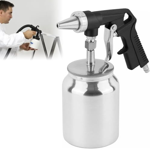Pistolet de Sablage, Sableuse Pneumatique avec Buse 6mm Et Réservoir 1l, Pistolet Sablage Idéal pour Éliminer La Rouille Polir Surfaces Verre Métal Pierre