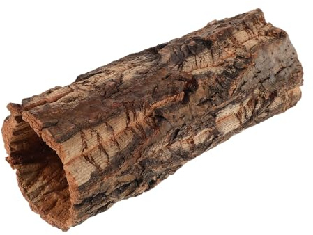 DECHOUS Natural Cork Bark for Reptile Hideout Round Cork Bark Tube Terrarium Accessories 7.8x3in Wood Tree Trunk Climbing Hide for Gecko Lizard Snake Spiders Bearded Dragons Tank Decor