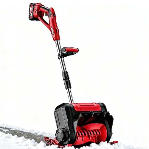 CUTANGELAR Quitanieves a Batería, Pala de Nieve Eléctrica Sin Cable Equipada con Batería 20V 4.0Ah, Ofrece un Camino de Limpieza de 32 cm, Patios, Caminos Escolares y Patios.