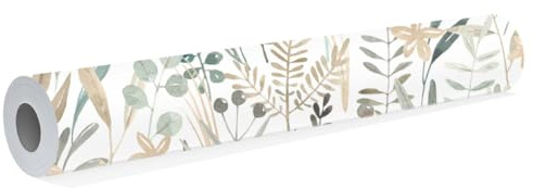 DIYEAH Carta da Parati Adesiva Staccabile 45X300Cm in PVC Motivo Floreale ad Acquerello Decorazione Murale per Soggiorno Camera da Letto e Ufficio Facile da Installare e Rimovibile