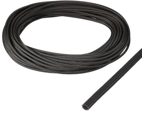 QUARKZMAN Gaine Cable Electrique 2.5mm ID Manchon en Fibre de Verre Noir | 20 Mètre de Longueur, Haute Température