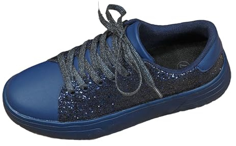 Paljettsneakers dam 39 röda glänsande damskor festliga vandringsskor glitter platta skor luftkuddar sneakers fest utomhusskor stor storlek segelduk skor sport hall glitterskor, blå, 40 EU