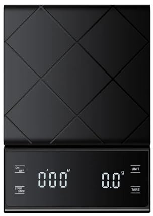 Bilancia da cucina for alimenti, funzione timer, display digitale, peso massimo 3 kg, precisione 0,1 g, bilancia da cucina for alimenti, peso in grammi, piccola bilancia(Black)