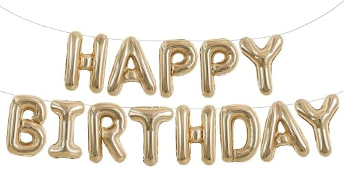 DazzJoy Happy Birthday Ballon Champagner Gold,16 Zoll Happy Birthday Luftballon Gold,Buchstaben Luftballons Geburtstag Girlande,Geburtstag Ballons,Geburtstagsparty Folienballon für Kinder, Erwachsene