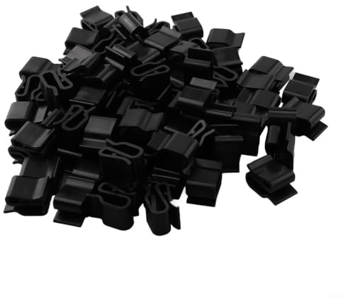 100-pack solkabel kabelklämmor plast – väderbeständiga PV-klämmor för kabelhantering på solpanelen – svart 2,5 x 1,4 cm