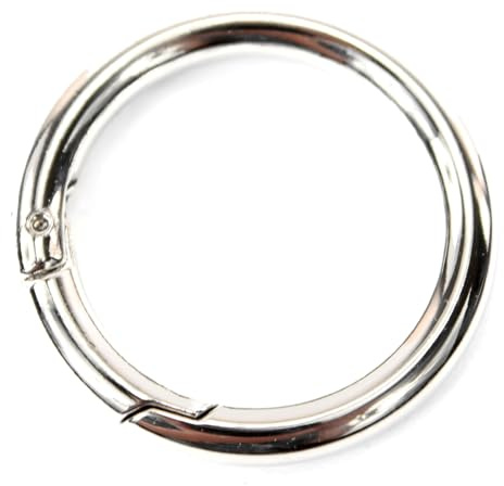 modamoda de - Karabiner-Ring 1er - 2er - 4-er Bundle Verschiedene Außendurchmesser, Farbe:1 Stück 45 mm Karabiner-Ring