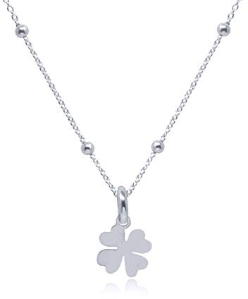 WANDA PLATA Collier Trèfle a 4 Feuille pour Femme, Jeune Fille en Argent 925, Ras de Cou Pendentif Trèfle Porte Chance, Bijoux Collier Femme Argent