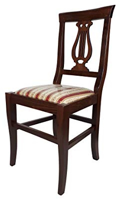 Sedia Lira, qualità Top, Vari Colori e Sedute ORDINE MINIMO 2 PEZZI (Noce, Imbottita Rossa)