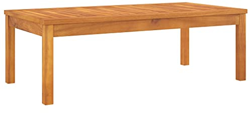 vidaXL Akazienholz Massiv Couchtisch Witterungsbeständig Beistelltisch Gartentisch Holztisch Balkontisch Gartenmöbel Teetisch 100x50x33cm
