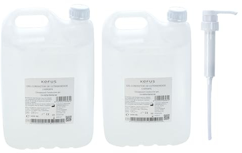 KEFUS Gel Conductor Ultrasonidos 10 Litros | Garrafa Rígida con Válvula Dosificadora | Gel Sanitario y Estético para Ecografía, Radiofrecuencia, IPL y Cavitación | Alta Conductividad y Precisión