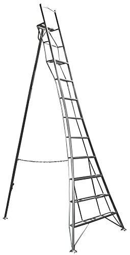 Garden Master® 1 Leg Adjustable Platform Tripod Ladder | Garden/Orchard Ladder | Auto Locking Clips | Claw Grip Feet | Free Rubber Feet | 150kg Load Capacity | EN131 Certified | 9 Steps | 3.6m