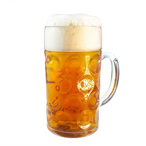 Bicchiere da birra in plastica Doimoflair, 100 cl. boccale riutilizzabile, boccale da birra in materiale plastico, trasparente, infrangibile, lavabile in lavastoviglie set 1 pezzo.