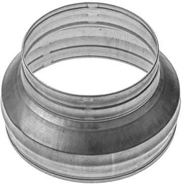 Repa Market 8 to 6 Inch / 200 to 150 mm Round Galvanized Steel Duct Reducer - Duct Fitting - Pipe Increaser Reducer - Metal Tube Reducing Coupling for Drain, Waste and Ventilation (8 to 6 Inch)