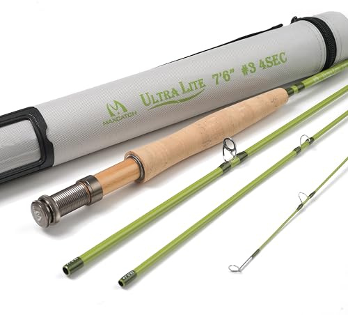 Maxcatch Ultra-Lite Fly Rod for Stream River Panfish/Trout Fishing 1/2/3 Weight and Combo Set Available (Ultra-lite Fly Rod, 7'9'' 4wt 4pcs)
