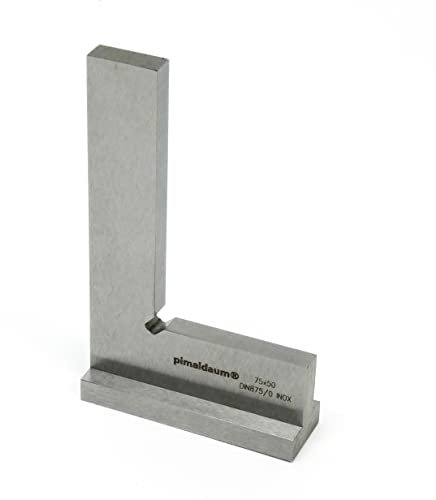 PIMALDAUM® Ángulo de tope, ángulo plano de 90° con tope según DIN 875/0, acero inoxidable (metal, 75 x 50 mm)
