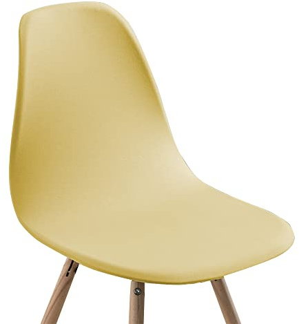 Meigeh Fundas para sillas de Comedor escandinavas Juego de 4 Cubre sillas escandinavas Extensible Funda para Silla escandinava Amarillo