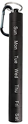 LICHENGTAI Pillenbox 7 Tage Metall, Klein Rund Pillendose 7 Fächer Persönlicher Tabletten Organizer Tablettenbox Feuchtigkeitsbeständiger Medikamentenbox Für Unterwegs, Outdoor, Reisen