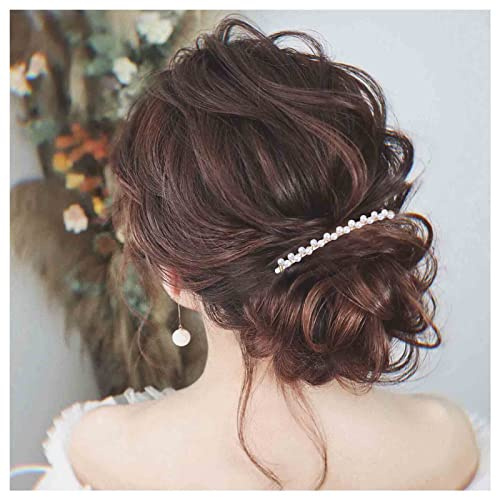 Inilbran Peine De Pelo De Perlas Boho Peine De Pelo De Oro De La Boda Barrettes Vintage Peine De Pelo De Perlas Peine Tocado Decorativo Accesorios Para El Cabello De La Novia De Perlas (style C)
