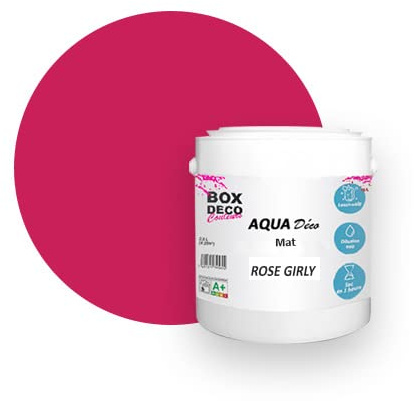 BOX DECO COULEURS Aqua Deco Acrylwandfarbe, matt, 2,5 l, Girly Pink