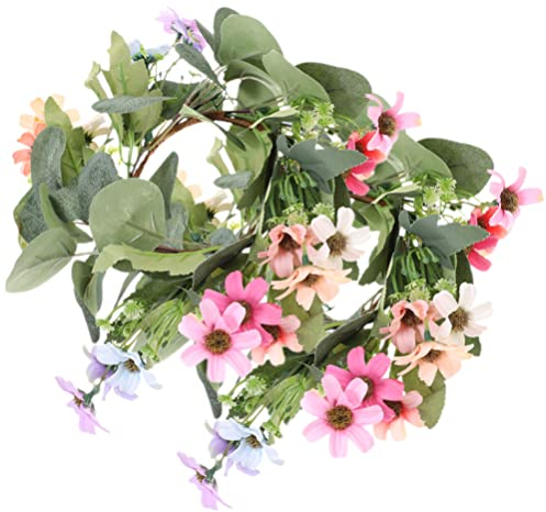 Gadpiparty 2stücke Eukalyptus Blumenkranz Künstliche Kleine Gänseblümchen Kerzenringe Für Hochzeitsdekoration Festtagstisch Langlebig Und Pflegeleicht