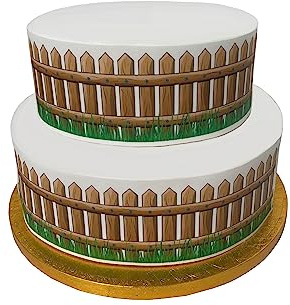 Orange Trading Dartmouth LTD A4 Edible Decor Icing Sheet Wooden Picket Fence Border Edible Cake Topper Decoration