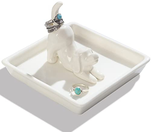 Titanape Dog Mum Gifts for Women, Dog Ring Holder Dish Jewelry Holder, Lover Gift for Women Friends Female Mum Grandma Auntie as Mothers Day Birthday Wedding Christmas