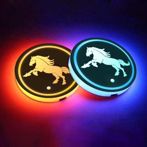 2 luces de soporte de taza de LED, para coche con luz luminiscente de 7 colores para coche, alfombra de taza de carga USB, luz de decoración para coche, camión, SUV