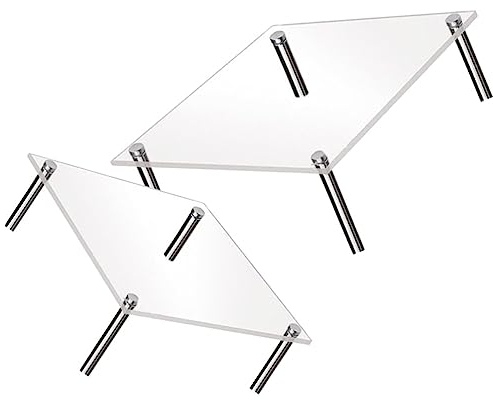 ibasenice 2pcs Acrylic Cake Stand Display Square Cake Stand Holder for Dessert Wedding Birthday Party Afternoon Tea