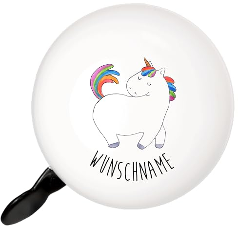 Mr. & Mrs. Panda Personalisierte Fahrradklingel Einhorn Stolzieren - Geschenke, Geschenk, Unicorn, Bunt, klingel mit Namen, Personalisiert, individuelle, Fahrrad, Reiten, Stolz, Pferd