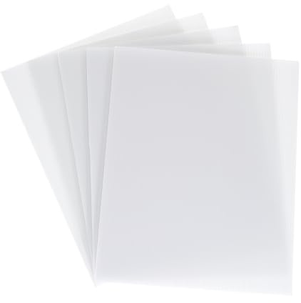 QUARKZMAN 27,94cm x 21,59cm Foglio Cartone in Plastica Ondulata Vuoti, 4mm Bianco Segnali Vuoti per Giardino, Artigianato Fai da Te Fabbricazione Segno 5pz