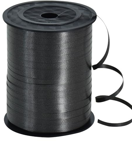 457 m Geschenkband Schwarz - Schwarz 5mm Geschenkbänder luftballon schnur - luftballon band Luftballons Hochzeit Geschenkverpackung für Weihnachtsdeko, Ballonverschlüsse