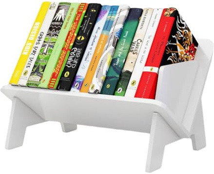 Axroad Mall Weißes Schreibtisch-Bücherregal, Kinder-Bücherregal (weiß) | Aufbewahrungsständer, kleiner einfacher Schreibtisch-Organizer für Bücher, Zeitschriften, CDs