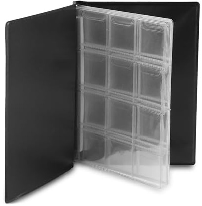 120 Taschen Münzalbum Buch Super transparent und groß Kapazität, Ideal für Münzen, Kappen und mehr entwickelt (BLACK)