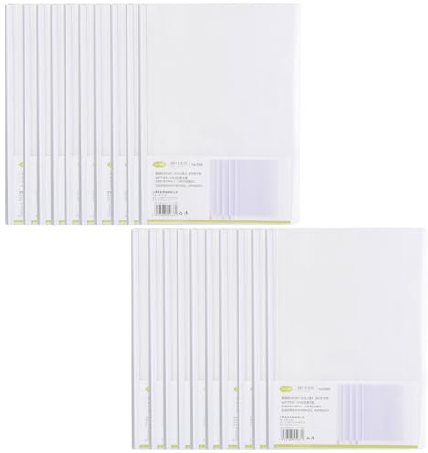A4 Copertina per rilegatura con barra scorrevole Cartella di file in plastica per report e documento con clip - 20 fogli