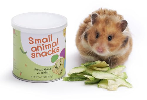 Niteangel hamsterleksak för snacks och godis – smådjur naturligt godis för dvärgsyriska robo hamstrar Gerbils möss Lemmings Degus eller andra små husdjur (frystorkad zucchini)
