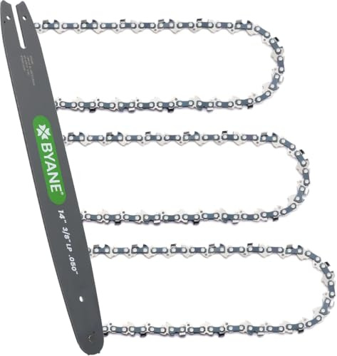 BYANE 3 Chains + 1 Bar Combo 14 Inch 3/8 LP .050 Gauge 50DL | Fits Oregon, Ego S50, Stihl MS170/MS180/MS181/MS210