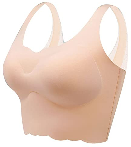 Generico Tette finte da Donna Reggiseno da Donna Ultra Sottile in di Ghiaccio Comodo Reggiseno Sportivo Senza Cuciture di Taglie Forti con Imbottiture Rimovibili Reggiseno Senza Cuciture in