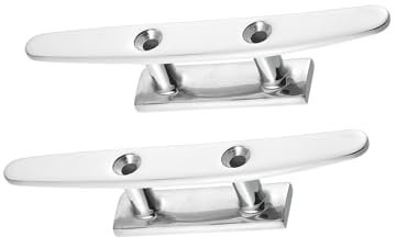 Partuto 2pcs 6 Stainless Steel Flagpole Cleat Hook Boat Deck Rope Cleats Replacement