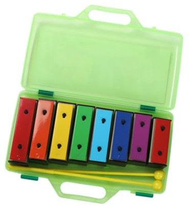 perfeclan Kinder-Xylophon, 8-Noten-Glockenspiel, Xylophon, Musikunterricht, Klopfspielzeug mit Schlägeln, Glocke, Musikspielzeug für den Kindergarten, 15