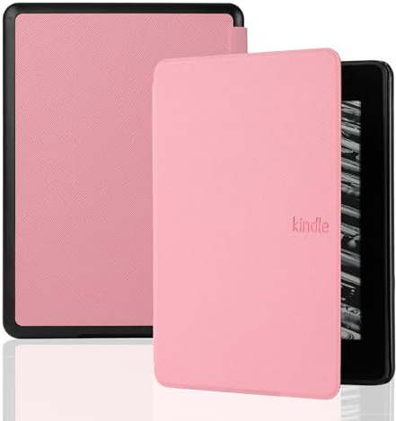 DayQiQiPu Hülle für Kindle Paperwhite (5/6/7th Generation 2012/2013/2015, Model: EY21/DP75SDI) Ultradünne PU Leder eReader Hülle Multi View Angle Anti Shock Protection Cover - Rosa