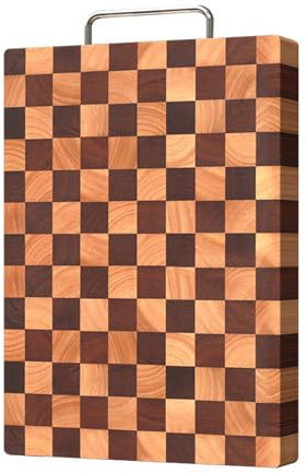 JINBIXIANGDJKS Planche À Découper en Damier, Planche À Découper Domestique en Bois De Caoutchouc, Planche À Découper en Bois Massif D'ébène(D)