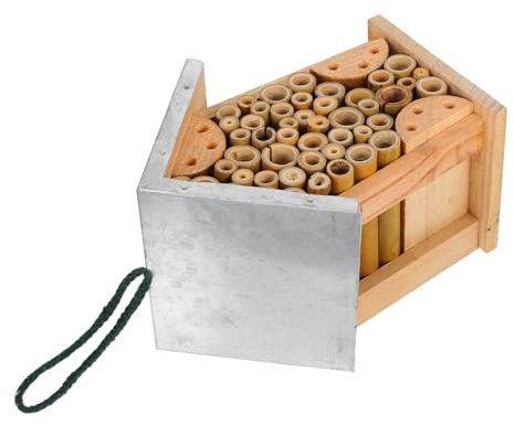 Kisangel Bienenhaus Aus Holz Hängendes Insektenhotel Marienkäferhaus Bienenhabitat Außenhaus Für Bestäuber Witterungsbeständig Mehrfachverwendbar Nisthilfe Für Gartenliebhaber