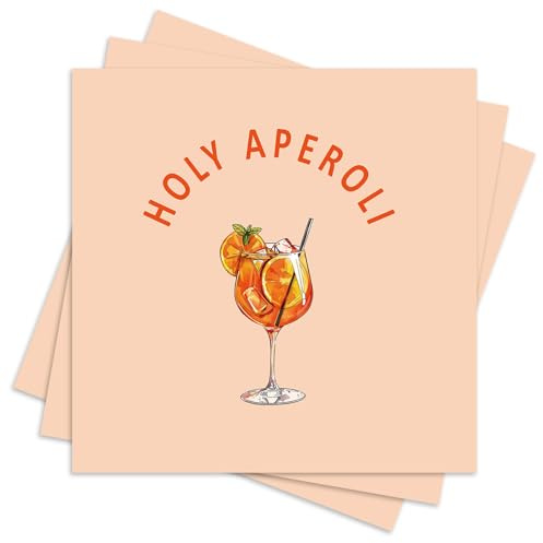 Lot de 40 serviettes de table en papier Aperol - Décoration de fête - Aperol Spritz - Orange - Cadeau pour les amateurs d'Aperol - Décoration de table