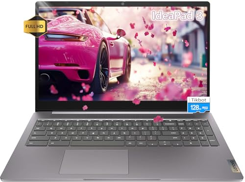 Lenovo IdeaPad 3i Chromebook Ordinateur portable 15,6 FHD Grand écran - 4 Go de RAM - 192 Go de stockage - Google Chromebook Kids School Student - HDMI - 2026 - Wi-Fi 6 - Longue durée de vie de la