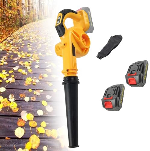 Cordless Leaf Blower,Leaf Blower Cordless, with 2 Batteries and Charger, 21V Battery Powered Leaf Blower Lightweight for Lawn Care, Patio, Blowing Leaves,53x22cm