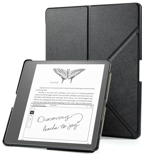 PU-Lederhülle Kindle Scribe 10.2, Magnetische Hülle für Kindle 2022 mit Klappbarem Ständer, Buchcover nur Geeignet für die 11. Generation – 2022, Automatische Schlaf/Wachfunktion – Schwarz