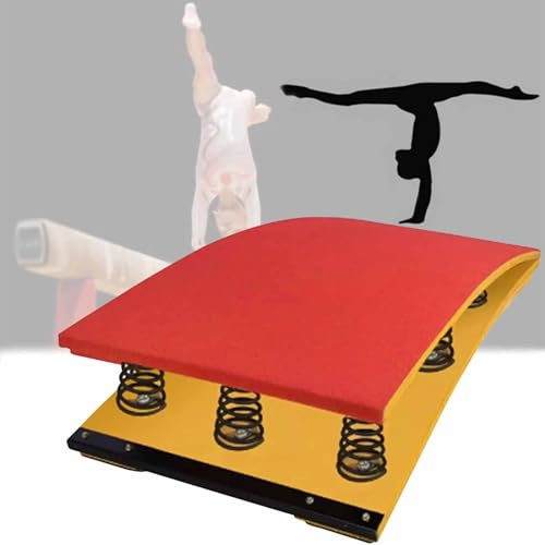Gymnastik-Sprungbrett, Gymnastik-Sprungbrett für Erwachsene, Gebogene Sprungbrücke für Kinder, Robustes Profi-Sprungbrett mit 2 Federn, Kunst-Sprungbrett für Fitness-/Voltigiertrai